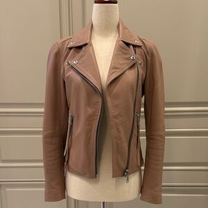 All Saints Women's Tan Leather Jacket in size UK 2, US00